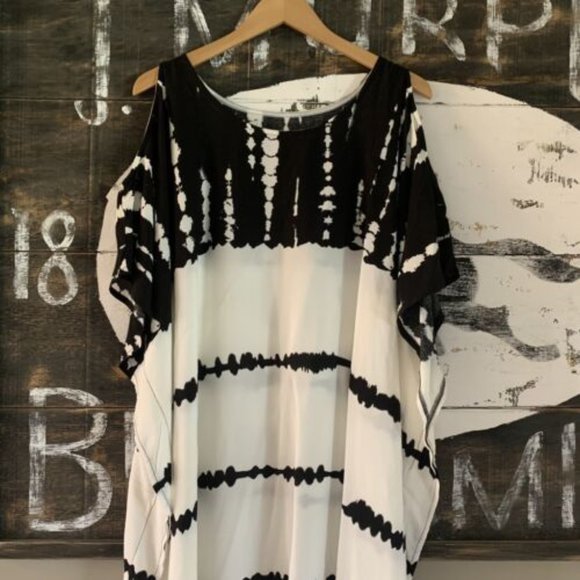 New Boho Tie Dye Kimono Maxi MuMu Tunic Dress Beach Cover-Up Womens - Picture 8 of 11